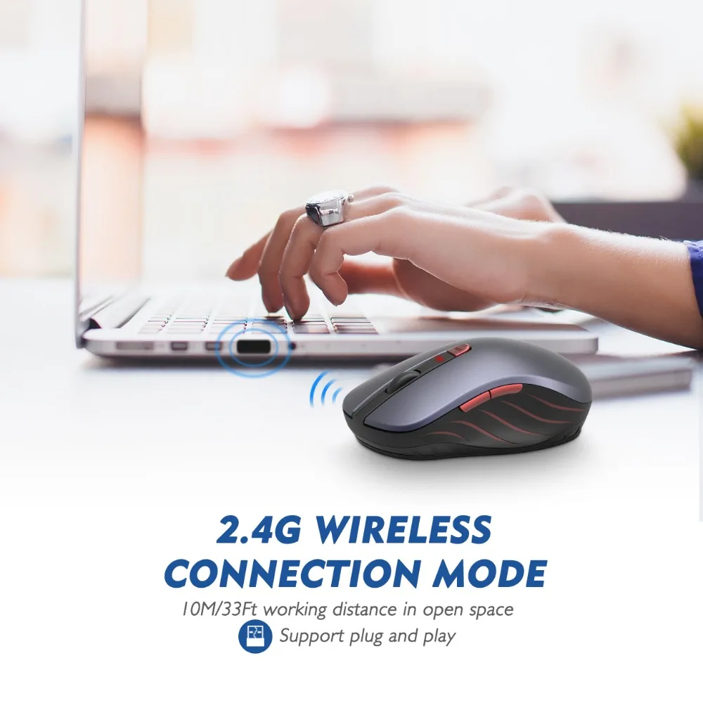 VicTsing Bluetooth мышь 2 4G беспроводная портативный эргономичный компьютерная для Windows