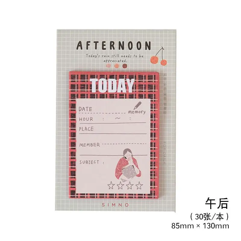 30 листов/блокнот Hello Afternoon блокнот для записей, липкая закладка для заметок, наклейки для планировщиков, канцелярские товары для школы - Цвет: C