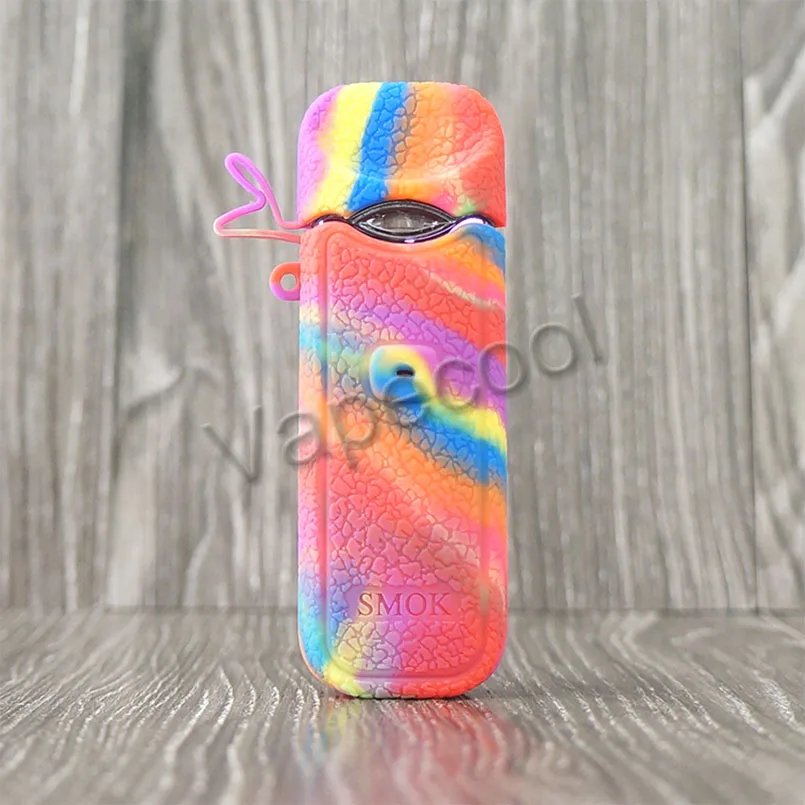 Текстурированный силиконовый чехол для Smok Nord Pod Vape Kit, нескользящий защитный силиконовый чехол, гелевый Модный чехол - Цвет: Rainbow