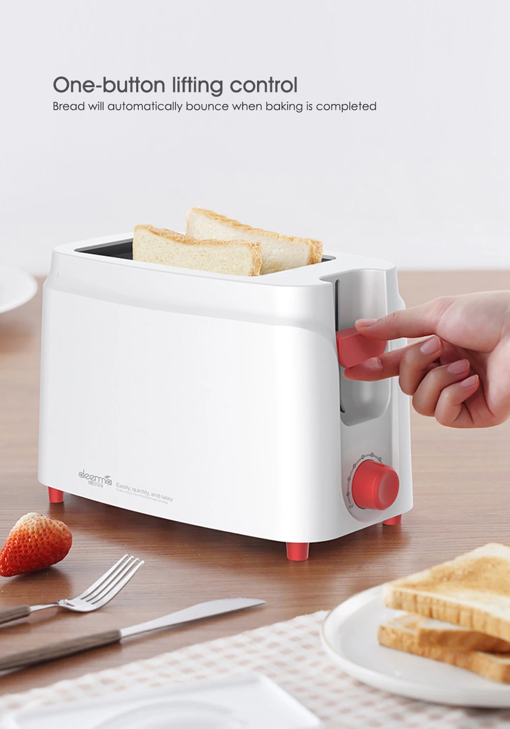 Deerma Automatic Electric Bread Baking Machine Toaster Breakfast Toast Sandwich Maker 9 Gears Adjustable Household Home