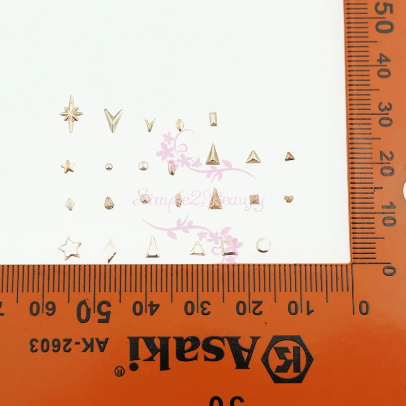 100 шт./лот заклепки гвоздики в стиле панк цвета розового золота металлические 3D