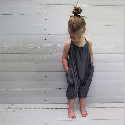 

Toddler Kids Baby Girls Strap Romper Jumpsuit Harem Pant Trousers Clothes 2-8Y