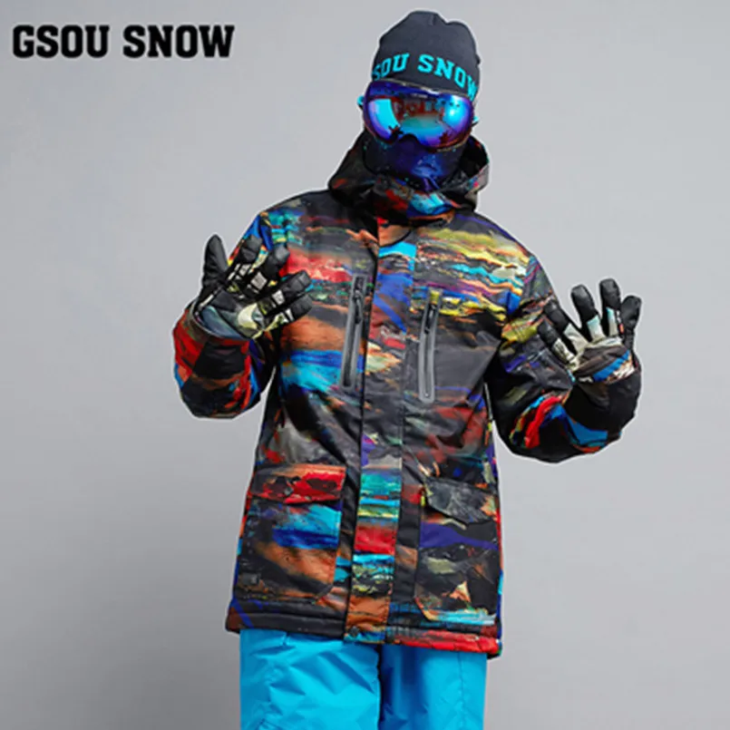2017 куртка мужская для сноуборда GSOU SNOW горнолыжный костюм мужской горные лыжи