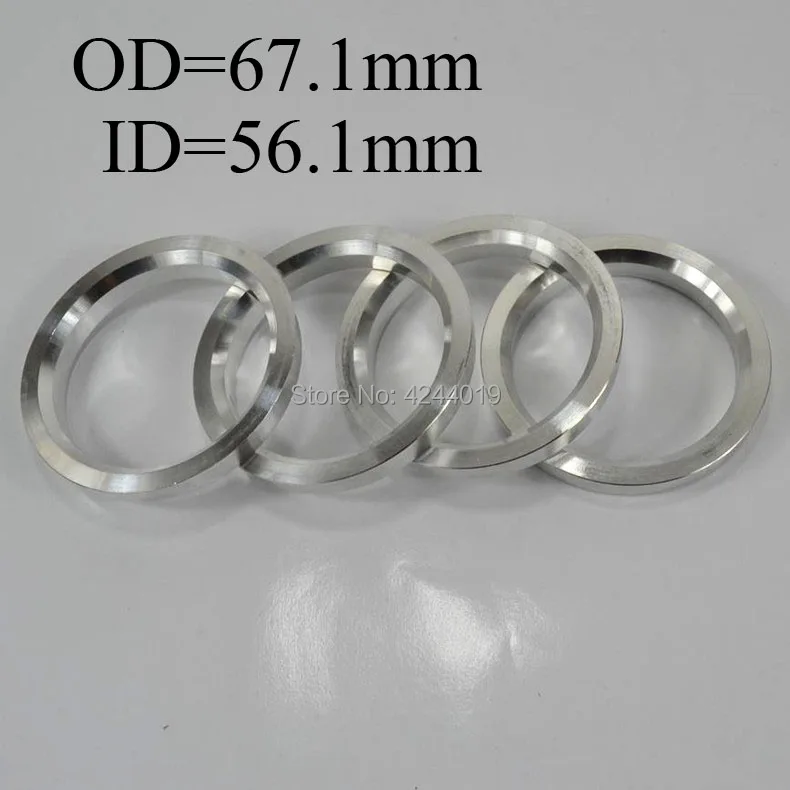 

4Pcs Wheel Hub Centric Rings Center Bore Adapters Spigot Spacer Gasket Set 56.1mm ID to 67.1mm OD Aluminium Silver