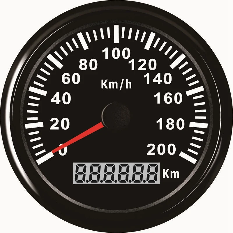 BN 85 мм gps скоростной метр 200 км/ч датчик скорости одометр ATV UTV Мотоцикл морской лодка Багги гольф 12 В/24 В с красным Backlig - Цвет: BN