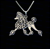 wholesale cartoon poodle necklace new fashion poodle dog jewelry golden colors plated 12pcslot