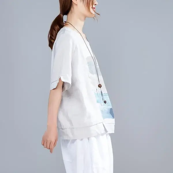 Фото BUYKUD Женская хлопковая блузка рубашка 2019 женская одежда короткий рукав Blusas BUYKUD Женская хлопковая блузка рубашка 2019 женская одежда короткий рукав Blusas