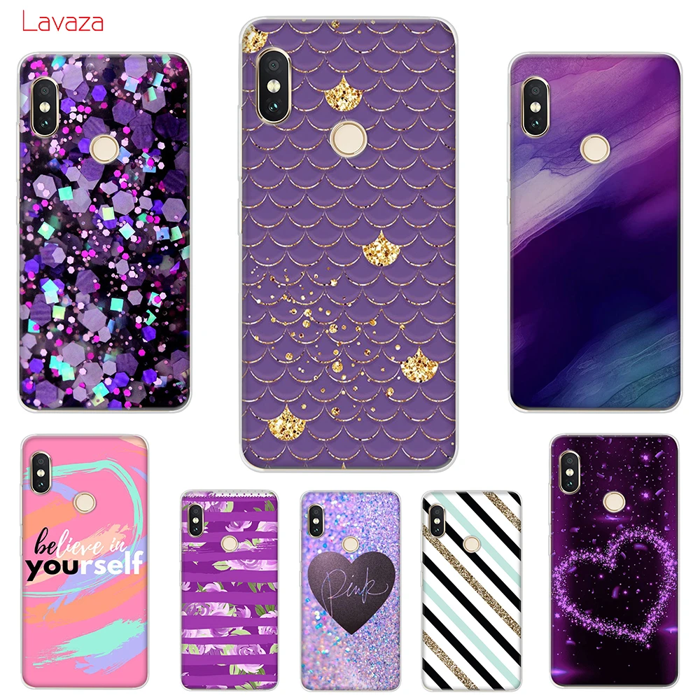 Твердый чехол Lavaza Love с фиолетовыми блестящими волнами для POCOPHONE F1 Xiaomi A2 8 9 SE Lite A1 Max