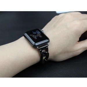 Ремешок кубинский для Apple watch 38 мм 42 мм iWatch series 3 2, металлический браслет из нержавеющей стали для apple watch 6 5 se 4 44 мм 40 мм