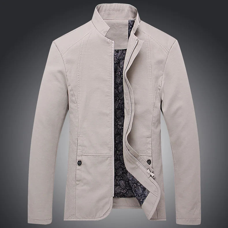 

2020 Brand New Autumn Men Casual Jacket Coat Mens Fashion Washed 100% Cotton Spring Brand-Clothing Jackets Male Coats Zipper 5XL