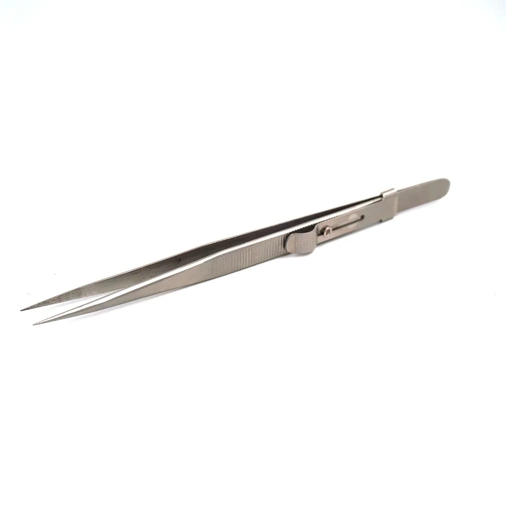 

100pcs Precision Adjustable Slide Lock Anti Static Tweezers For Jewelry Electronic Component Holding Repair Tools