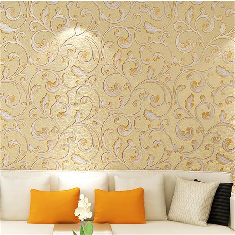 beibehang Modern simple deerskin cashmere foaming process thick three-dimensional non-woven wallpaper TV background wall | Обустройство