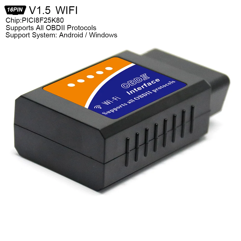 Подходит для ELM327 V1.5 Wifi Bluetooth OBD2 сканер с чипом PICI8F25K80 OBD 2 автомобильный