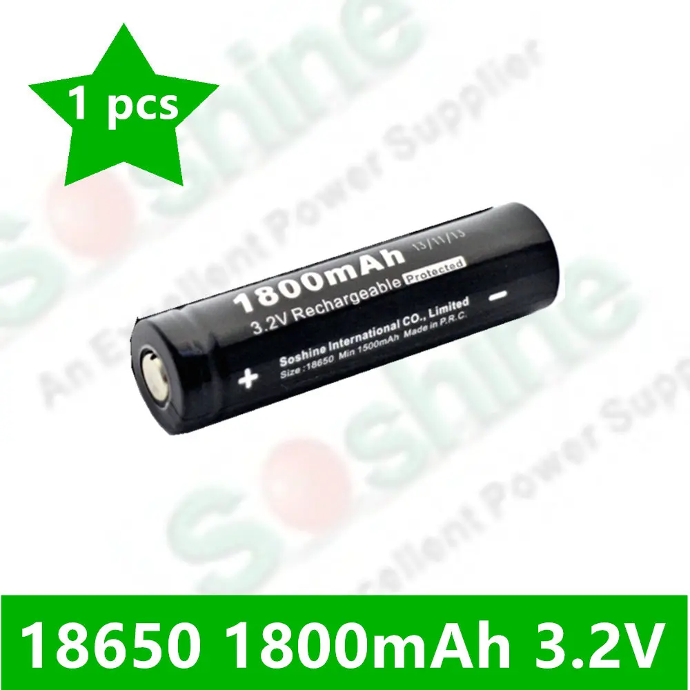 Soshine 18650 LiFePO4 3 2 V защищенная батарея 1800mAh перезаряжаемые батареи оригинальные|soshine