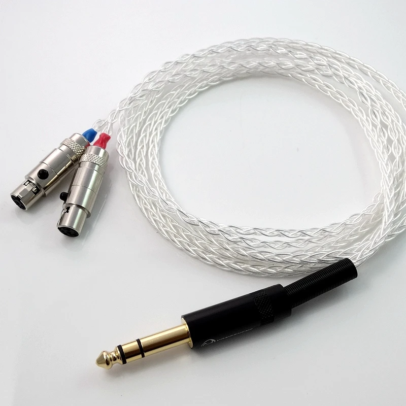 2 5 м 1/4 6 35 мм DIY Hi end HIFI 8 ядер 5n Pcocc посеребренный кабель для наушников Audeze LCD 3 X|headphone
