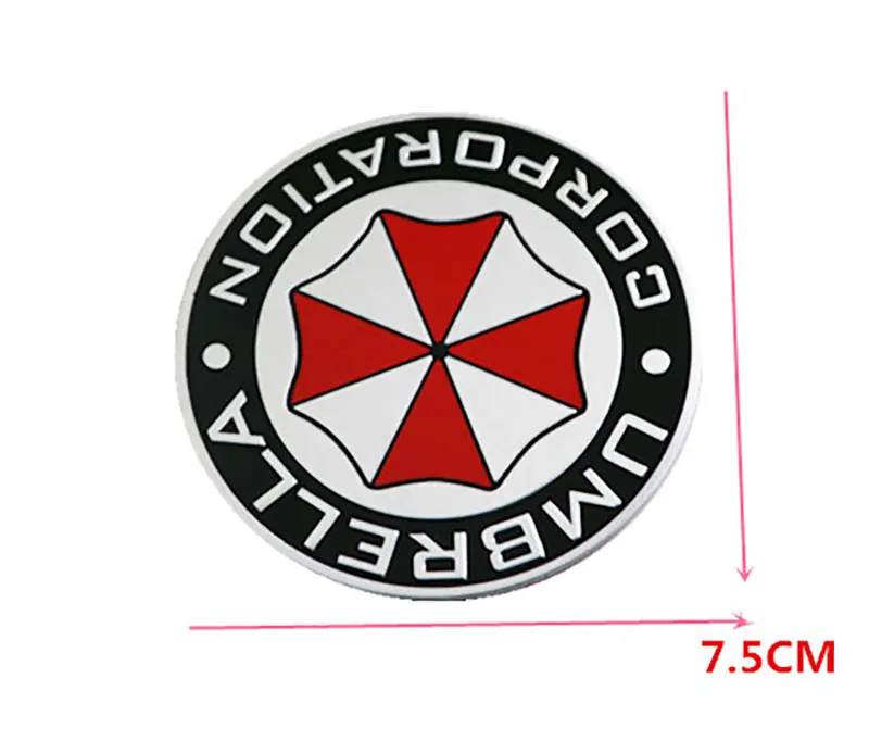 3D Resident Evil Umbrella Corporation Стикеры Алюминий Сплав Надписи эмблемы для украшения знак
