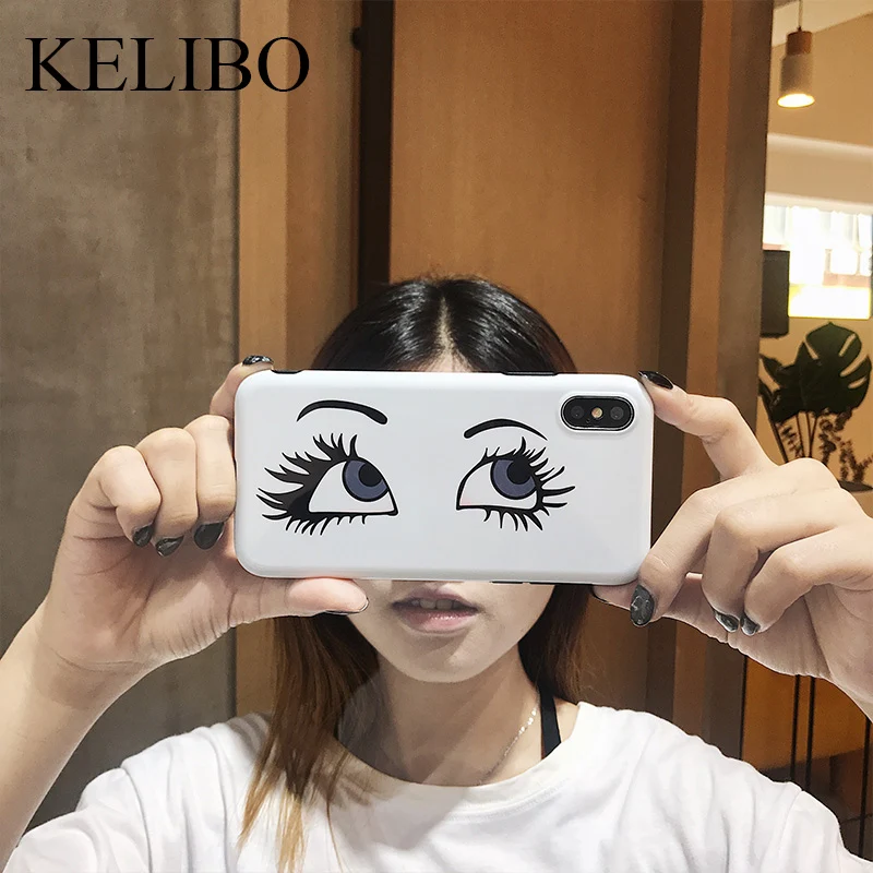 Модный силиконовый чехол для телефона с глазами девочек iPhone XS Max XR X 10 8 7 6 S Plus