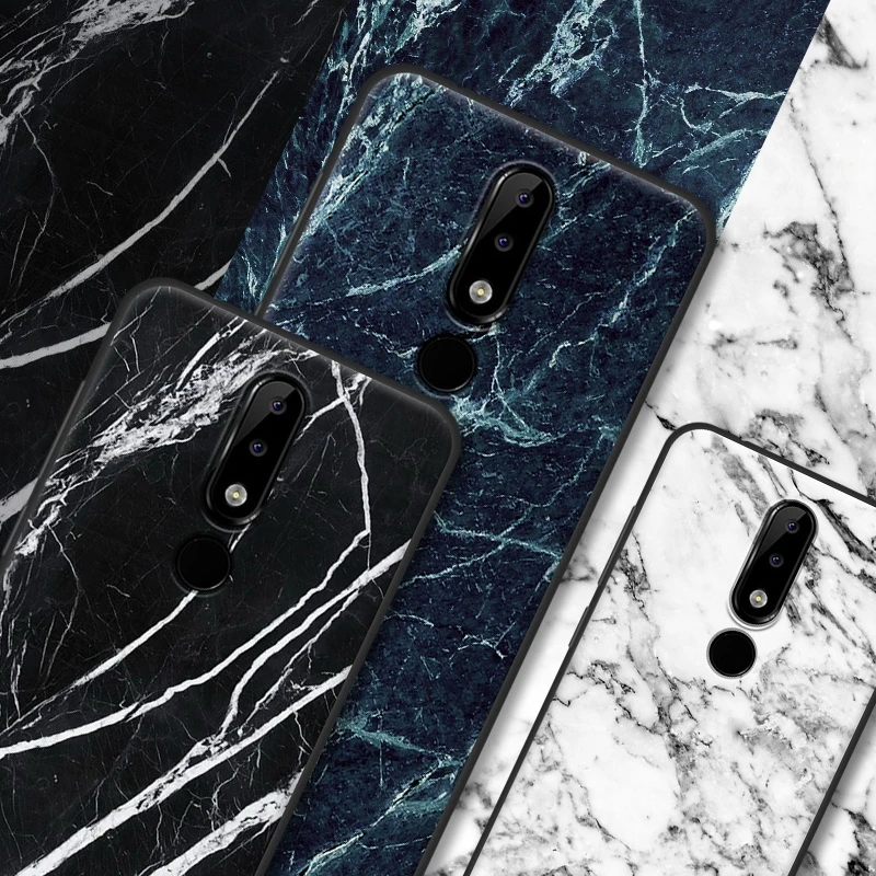 Для Nokia X5 TA-1109 purecolor камня и дерева зерна окрашены все включено Мягкие TPU shell