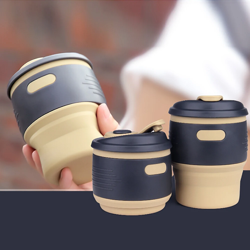 Силиконовые Складной Кубок легко носить с собой Открытый путешествия чашей foldbale