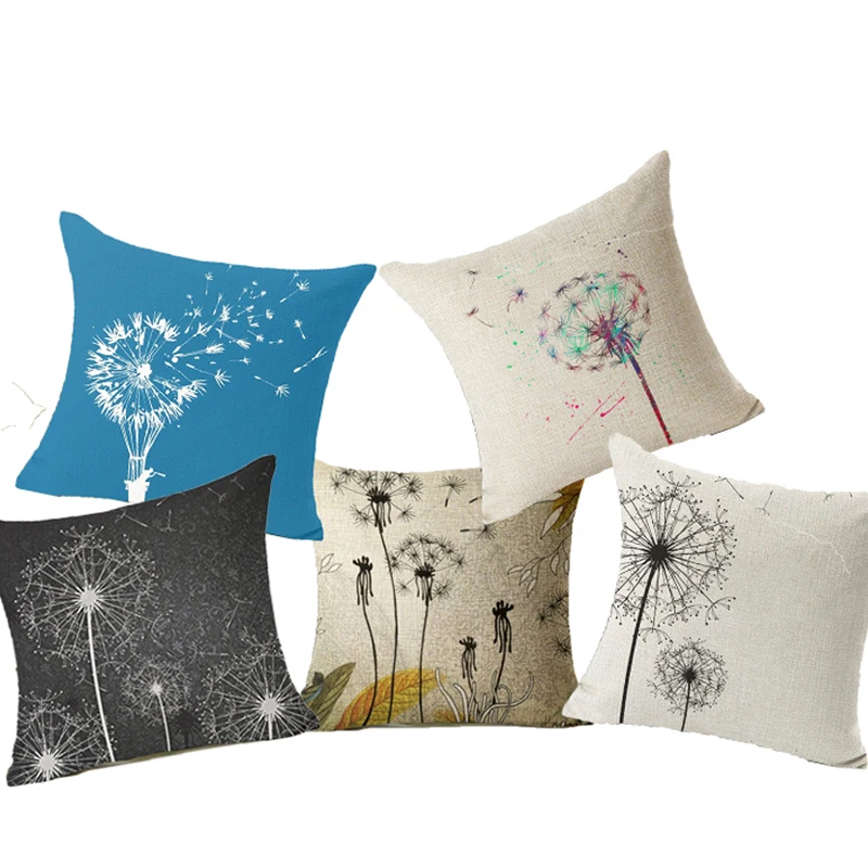 Чехлы для подушек растительный красивый Одуванчик хлопковый льняной чехол