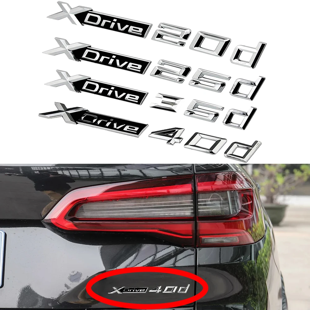 

1-4 pcs Car Side Door Trunk Xdrive 20d 25d 35d 40d 50d Sticker Decal For BMW X1 X3 X5 X6 E83 E84 F25 F26 F48 E53 E90 Car Styling