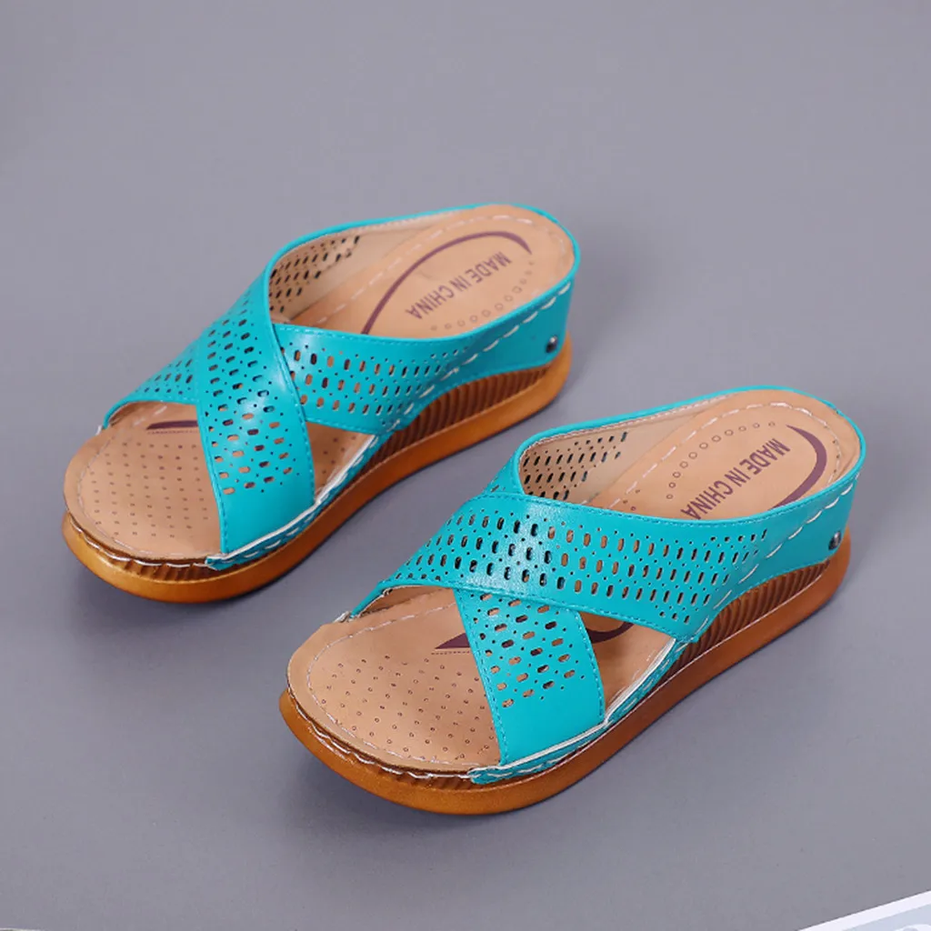 2019 г. Летняя женская модная повседневная обувь без шнуровки на высоком каблуке танкетке платформе толстой