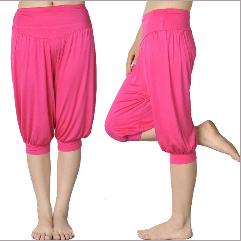 Женские хлопковые Модальные однотонные шаровары для лета 2017 женские свободные