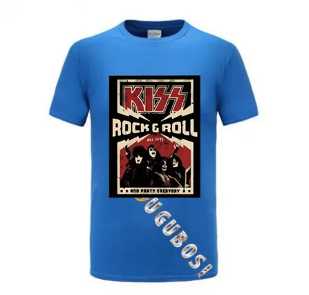 Мужская футболка KISS Rock &amp Roll повседневная черная с надписью All Nite вечерние Новое