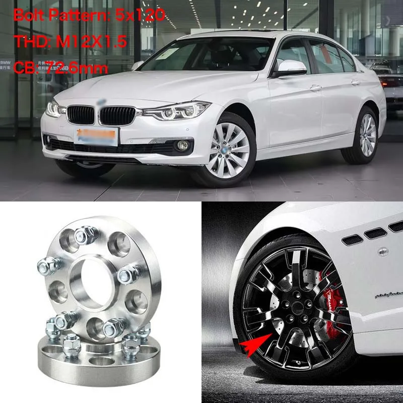 Адаптеры для прокладок на колеса 4 шт. 1 &quot 5 Луг 5x4 7&quot/5x120-12x1.5 шпильки BMW 3 серии