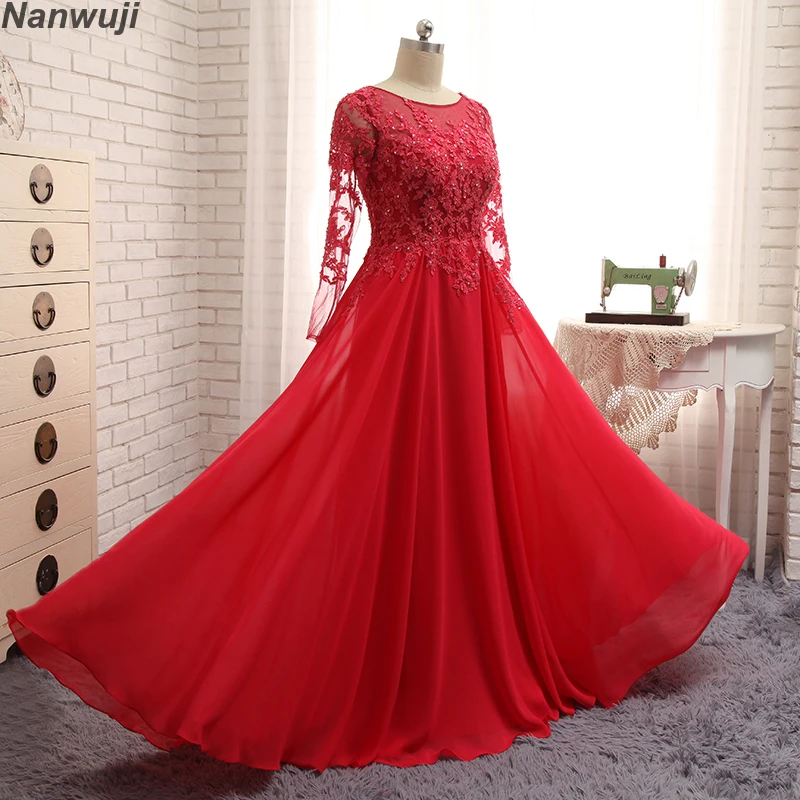 Robe De Soiree реальные PhotoLuxury с длинным рукавом вечернее платье из шифона|Вечерние платья| |
