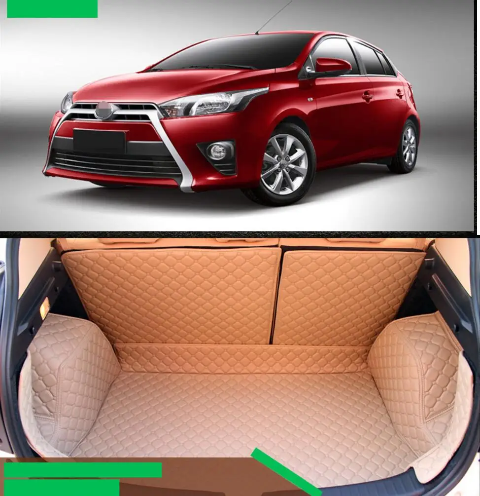 Коврик для багажника из волоконной кожи toyota yaris 2013 2014 2015 2016 2017 2018 спортивные