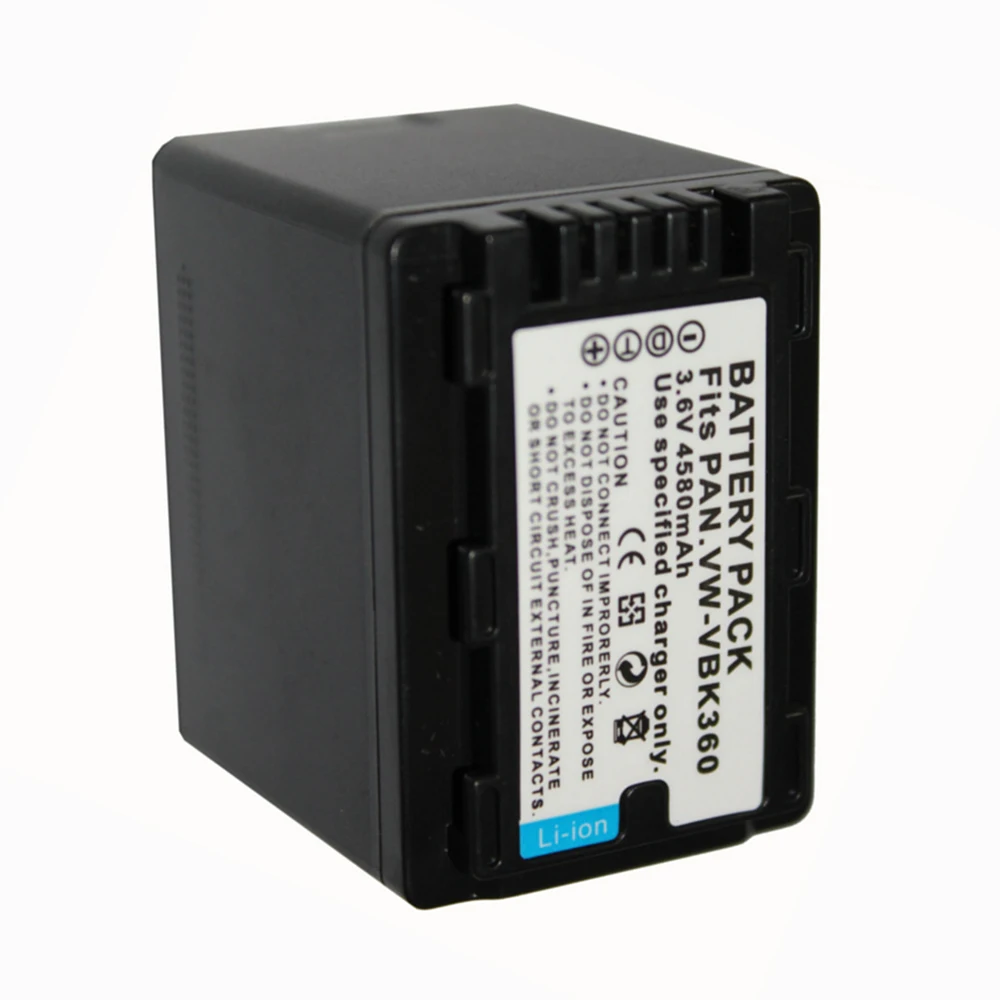 Сменный аккумулятор VBK360 3 6 В 4580 мАч для Panasonic HDC SD40 TM40 SD80 TM80 HS80 HS60 TM60 SD60 H85 T55 T50 H101
