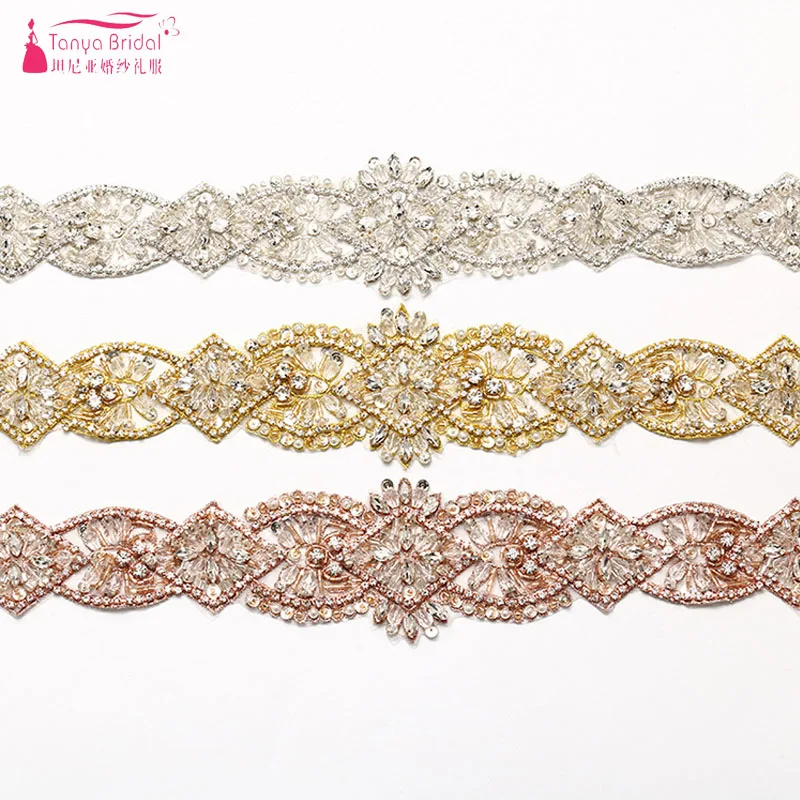 

Cinturones boda Bridal Belt New Wedding Trend Bohemian Crystal Wedding Accessories 3 colors Without Ribbon ZA027