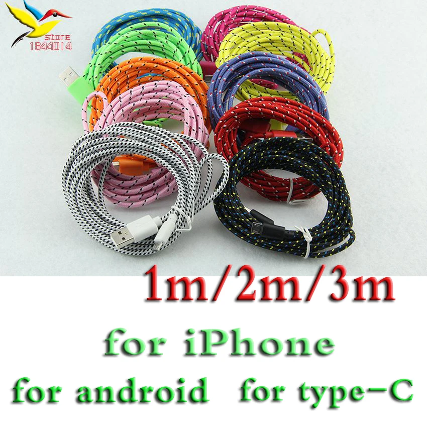 Прочный USB-кабель для передачи данных Круглый Плетеный зарядный кабель шнур cakbe 1