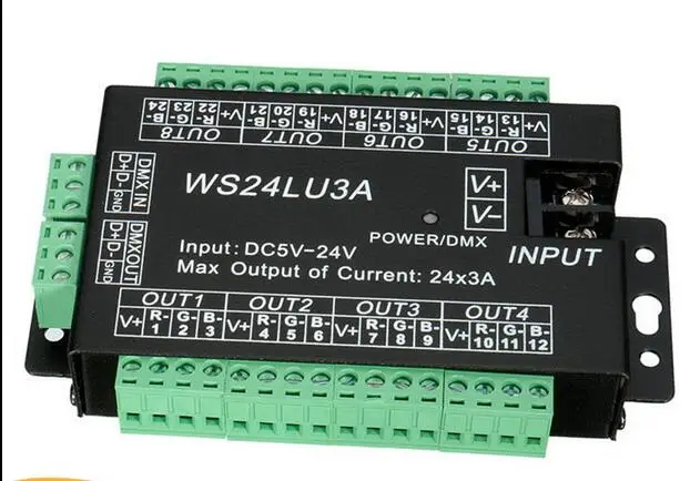 Оптовая продажа 24CH WS24LU3A Easy dmx512 декодер светодиодный контроллер Стандартный