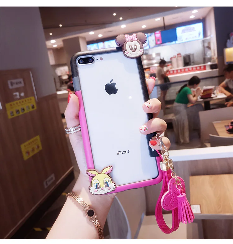 Для iphone XR милый Ститч бампер мягкая Противоударная Рамка для iphone 8plus X XS max 7 7plus 6 6S 6Sp Монстры Дейзи чехол+ ремень