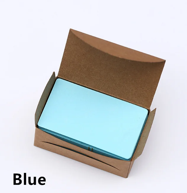 Blue 100 шт./кор. теплые Цвет Слово карты новая чистая крафт-бумага десять выбор рукописный карты - Цвет: Blue
