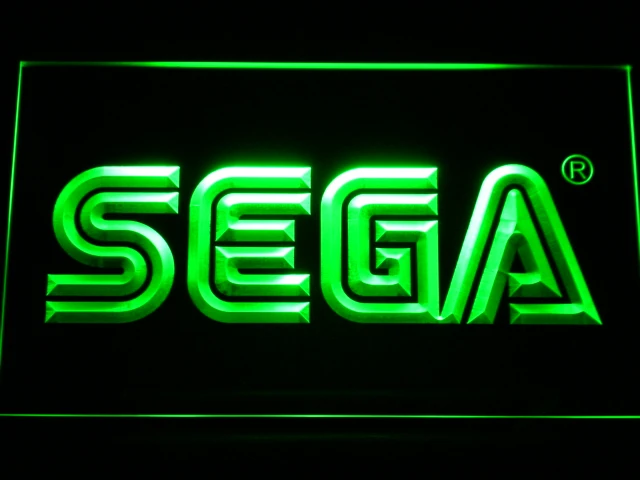 E054 sega светодиодный неоновая вывеска с включения/выключения 20+ Цвета 5 размеров на выбор
