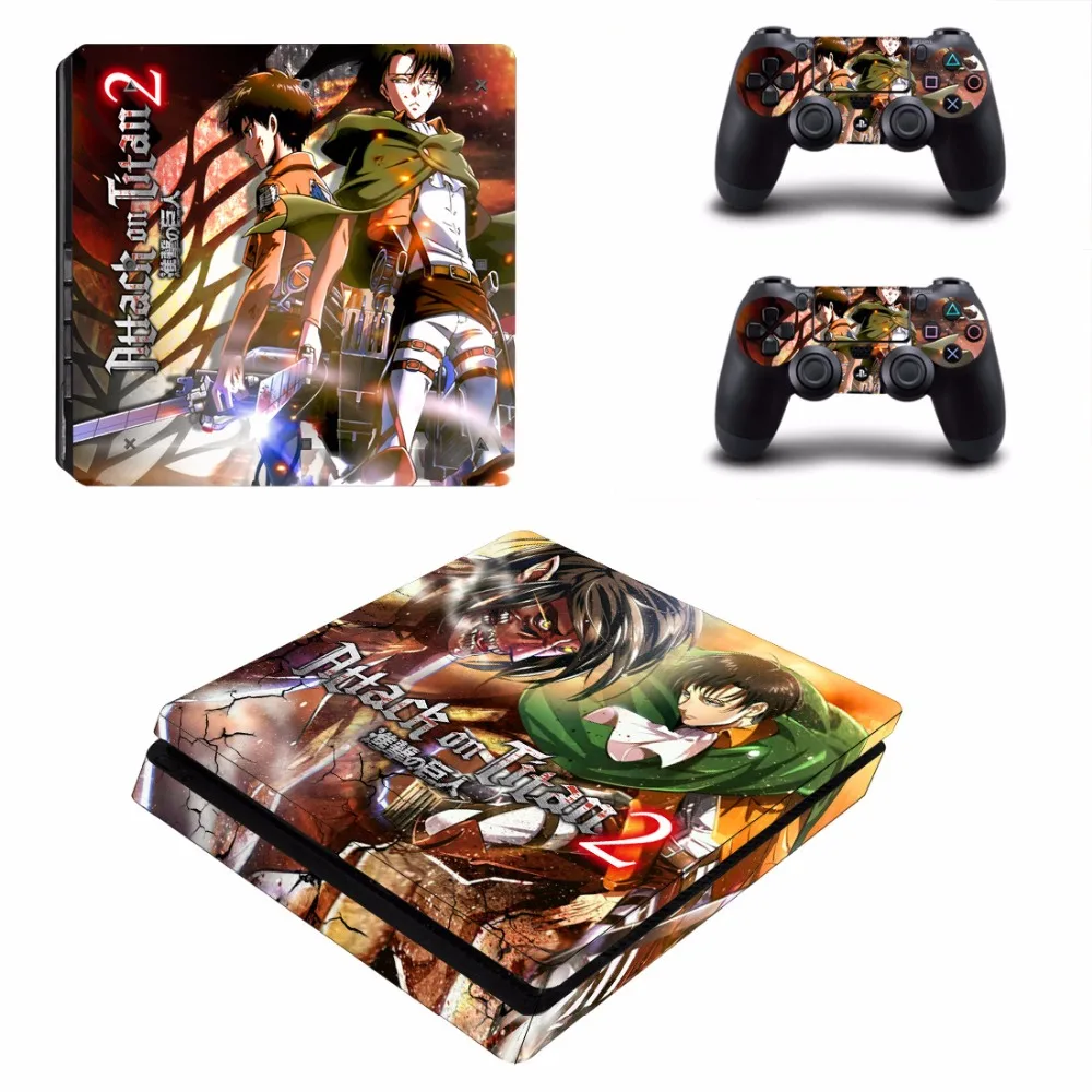 

Anime Attack on Titan 2 PS4 Slim Skin Sticker Decal For Sony PlayStation 4 Console and 2 Controllers PS4 Slim Skins Stickers