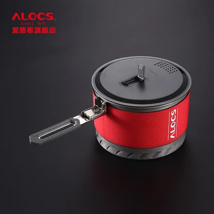 Alocs 1-2 человек походный набор посуды для пикника складные сковороды сверхлегкий открытый горшок Сковорода фламбе сковорода с бантом CW-S10 S11 - Цвет: 2000ML