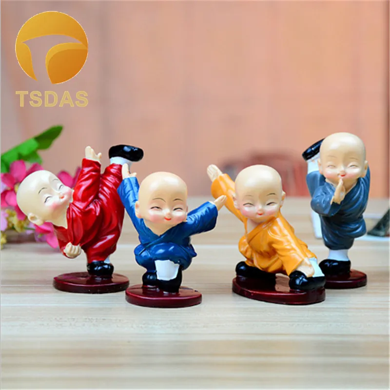 4 шт./компл. миниатюрные фигурки монахи домашний декор Мультяшные куклы кунг-фу из