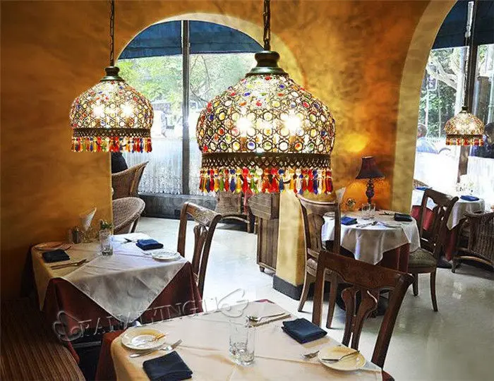 Красочные кристалл ретро Потолочный светильник Подвеска лампа Светильник Led