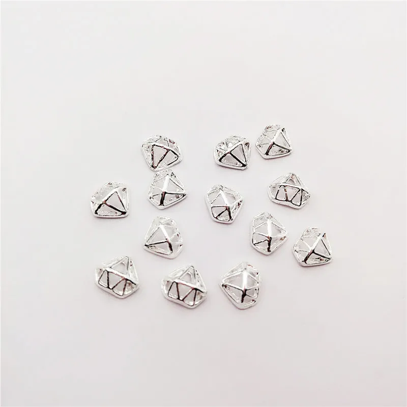 

50 PCS/bag Nail Decoration Sticker 3D Stereo Hollow Diamond Shape Nail Manicure Decorative Charm Alloy For Manicure Decor