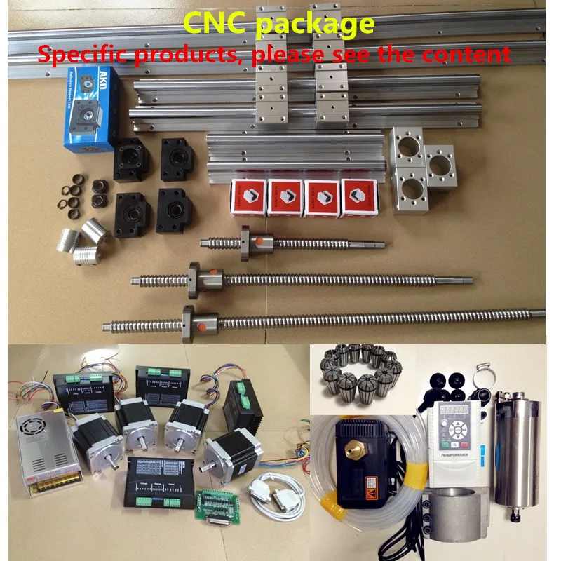 CNC комплекты SBR16 линейный руководство с RM1605 ballscrew и холодной воды мотор шпинделя