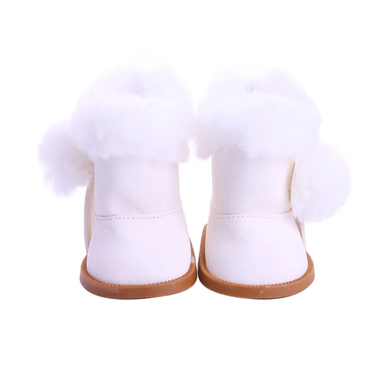 LUCKDOLL белые теплые зимние сапоги подходят для 18 дюймовых американских кукол куклы