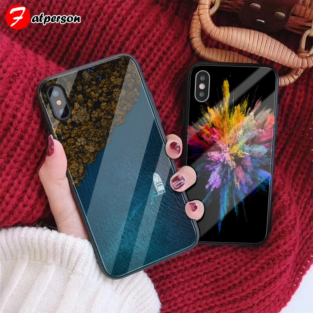 Чехол для телефона из закаленного стекла на заказ iPhone 12 13 mini X R 11 Pro MAX обои