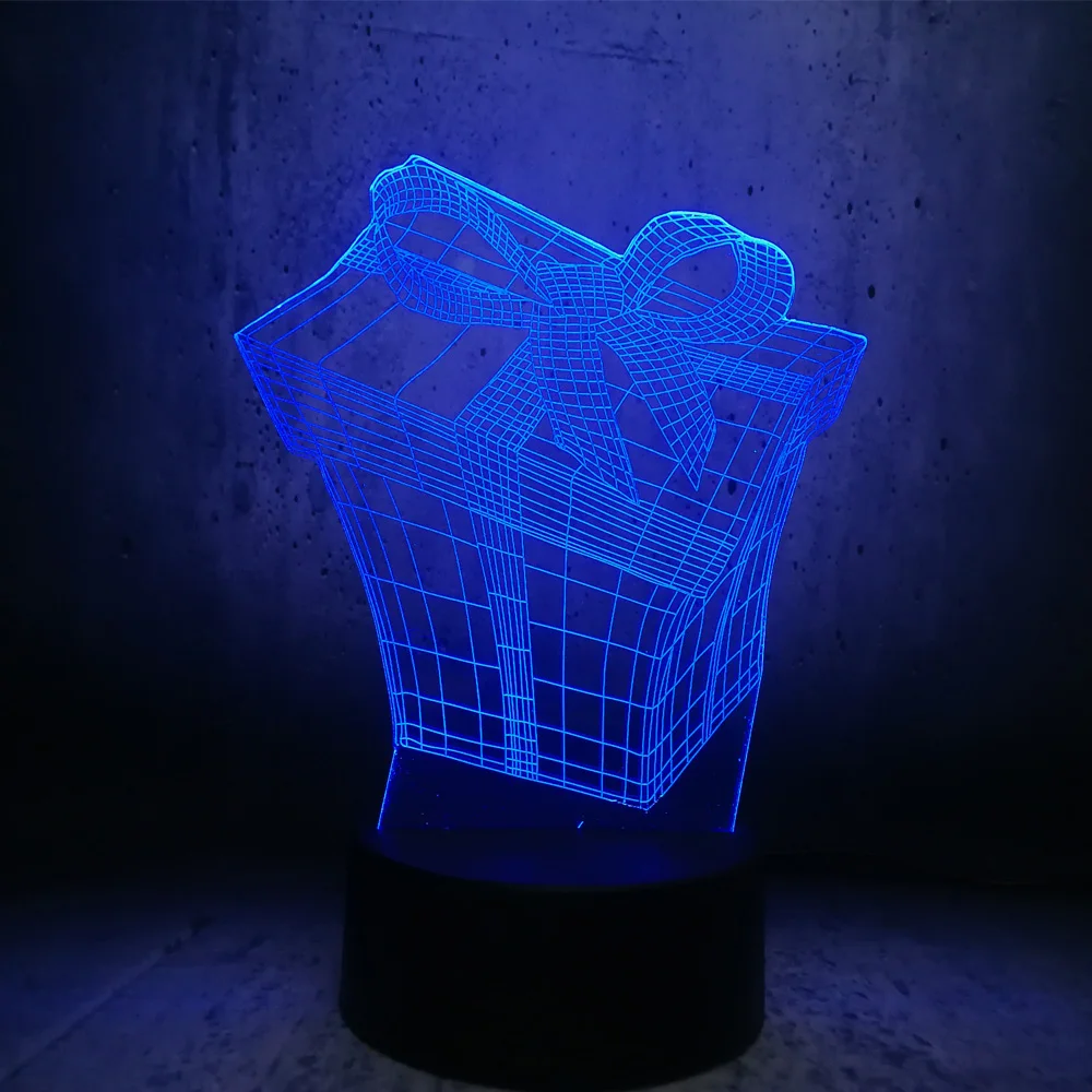 Прямая поставка Новый рождественский бокс 3D USB Люминесцентная светодиодная
