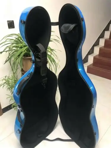 

High grade blue carbon fiber composite material hard cello case 4/4