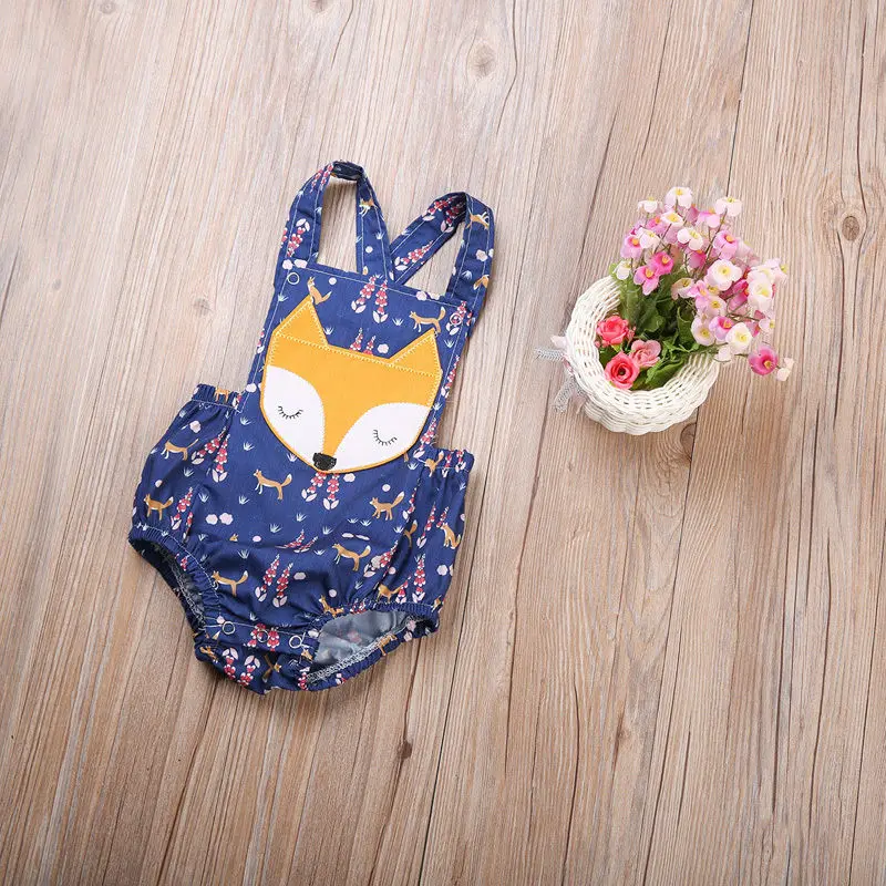 Милая летняя одежда для новорожденных девочек с животными милая верхняя боди без