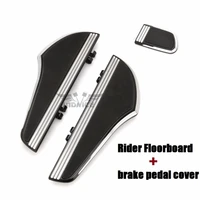 cnc defiance driver footboard kit brake pedal cover for touring street glide flhx driver floorboards flhr fltr flht footb